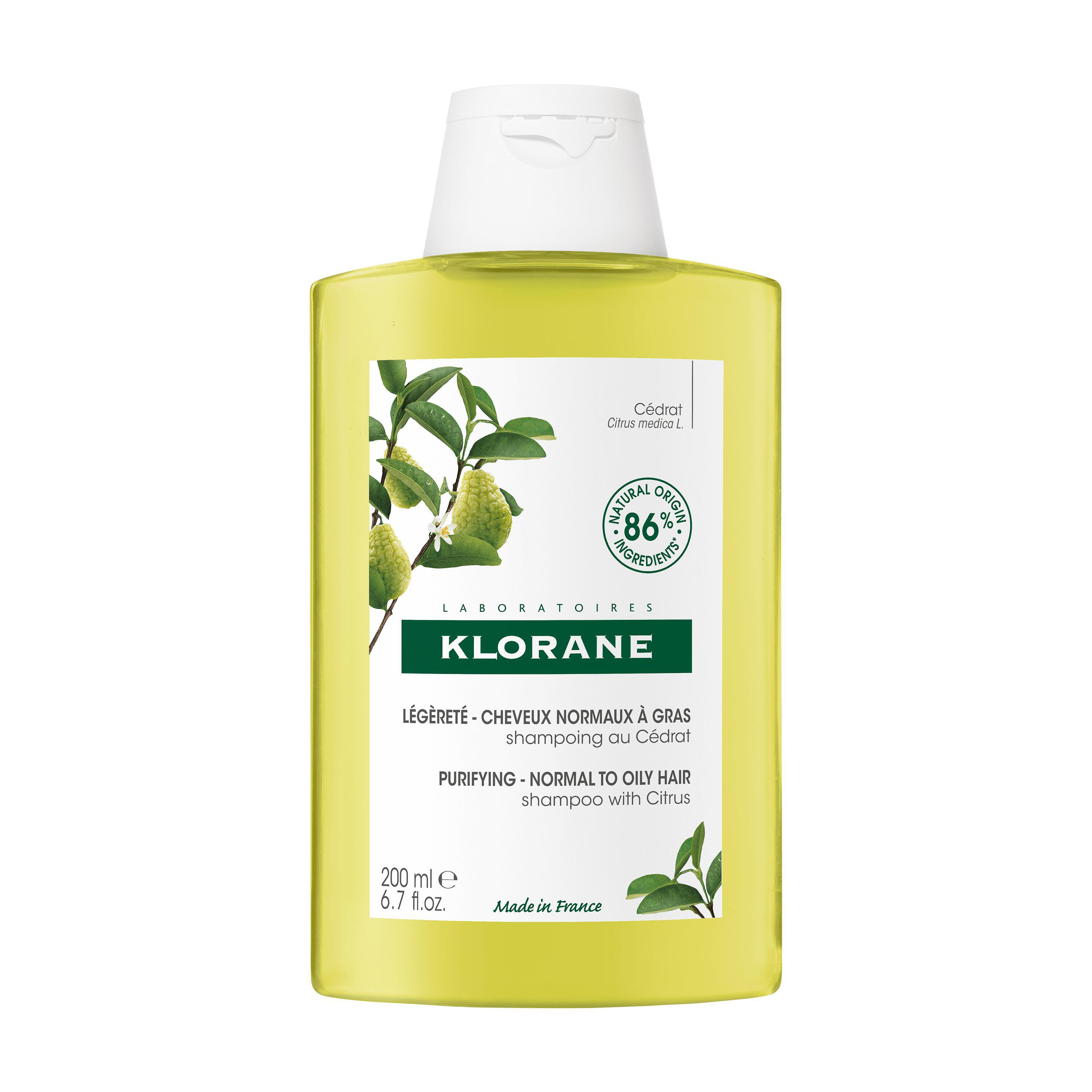 Shampooing à la pulpe de cédrat légèreté Klorane - flacon de 200 ml