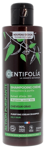 Shampooing crème cheveux gras Bio Centifolia - flacon de 200 ml