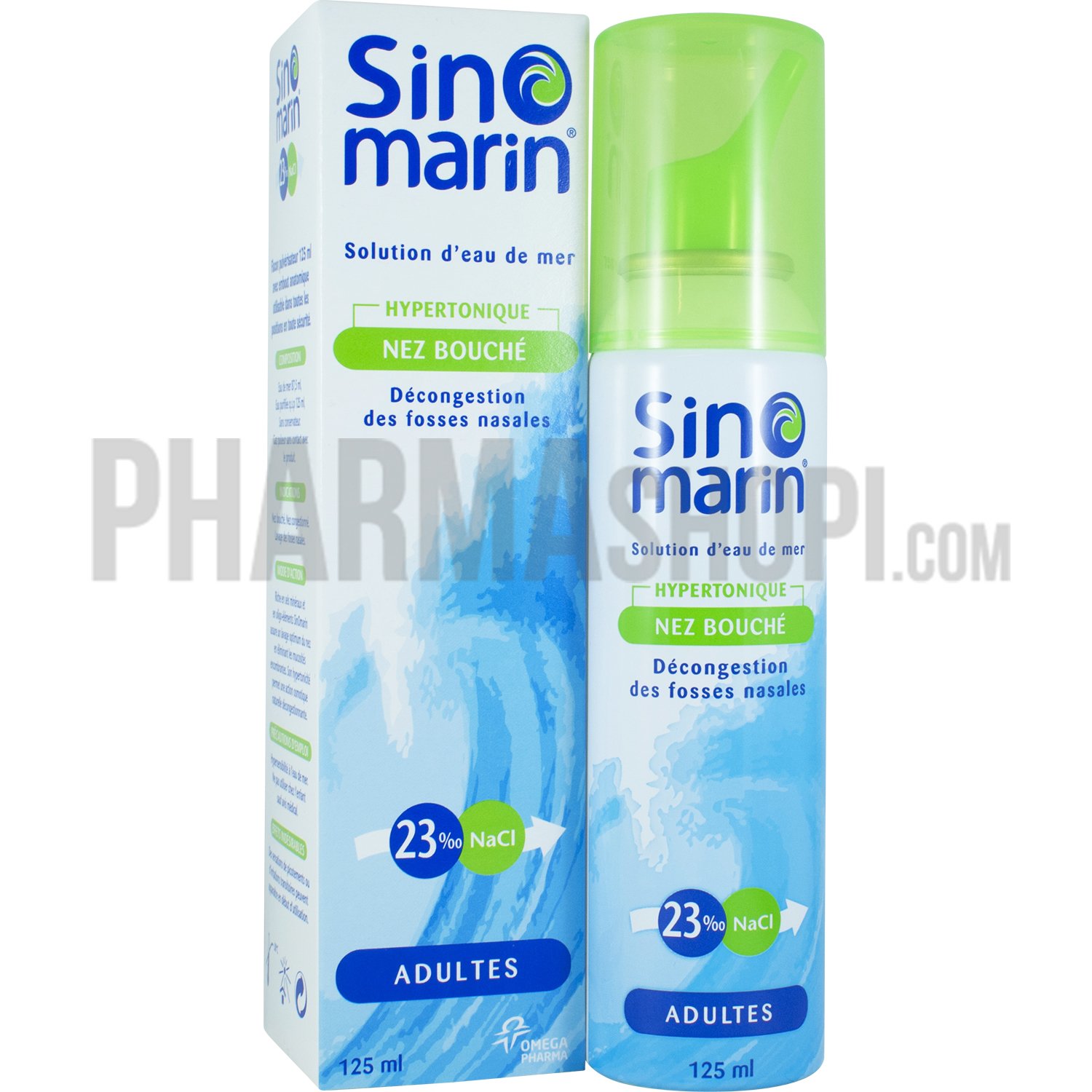 Sino marin solution d'eau de mer hypertonique adultes - spray de 125 ml