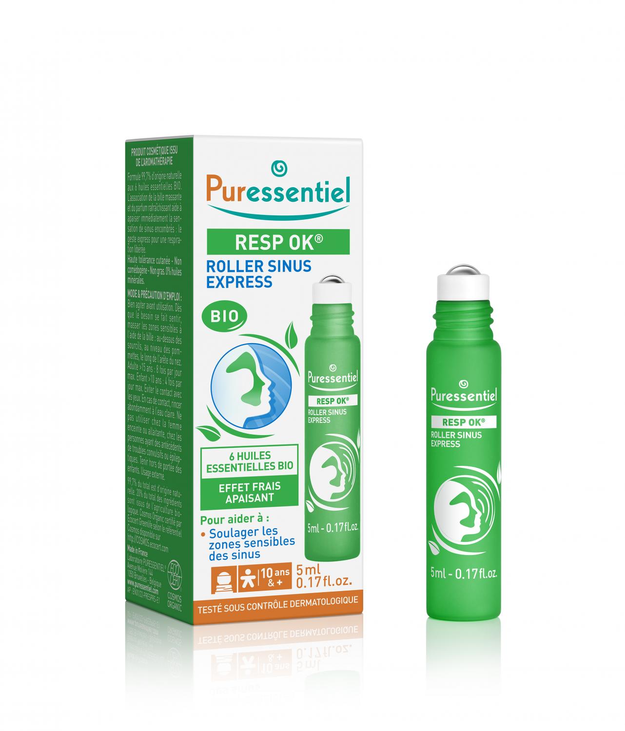 Sinus express aux 6 huiles essentielles bio Puressentiel - roll-on de 6ml