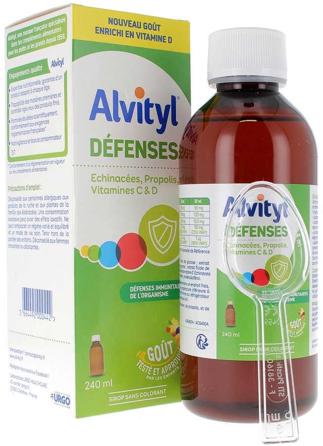 Sirop Alvityl Défenses Immunitaires Urgo, flacon de 240 ml