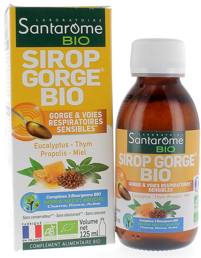 Sirop Gorge Bio Santarôme Bio - flacon de 125 ml