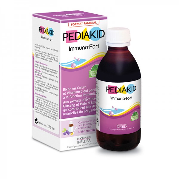 PEDIAKID® Gommes Immunité - Pilulier de 60 oursons - Goût framboise.