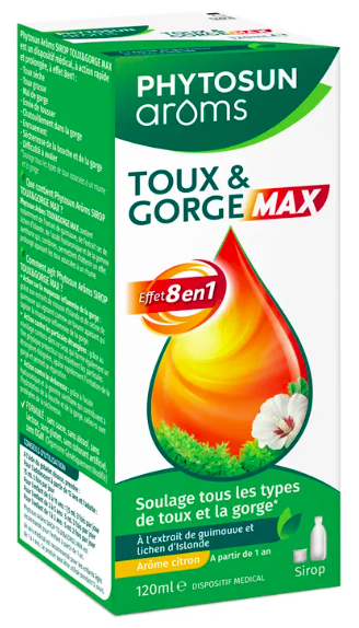Sirop toux & gorge max Phytosun Aroms  soulager toux et maux de gorge