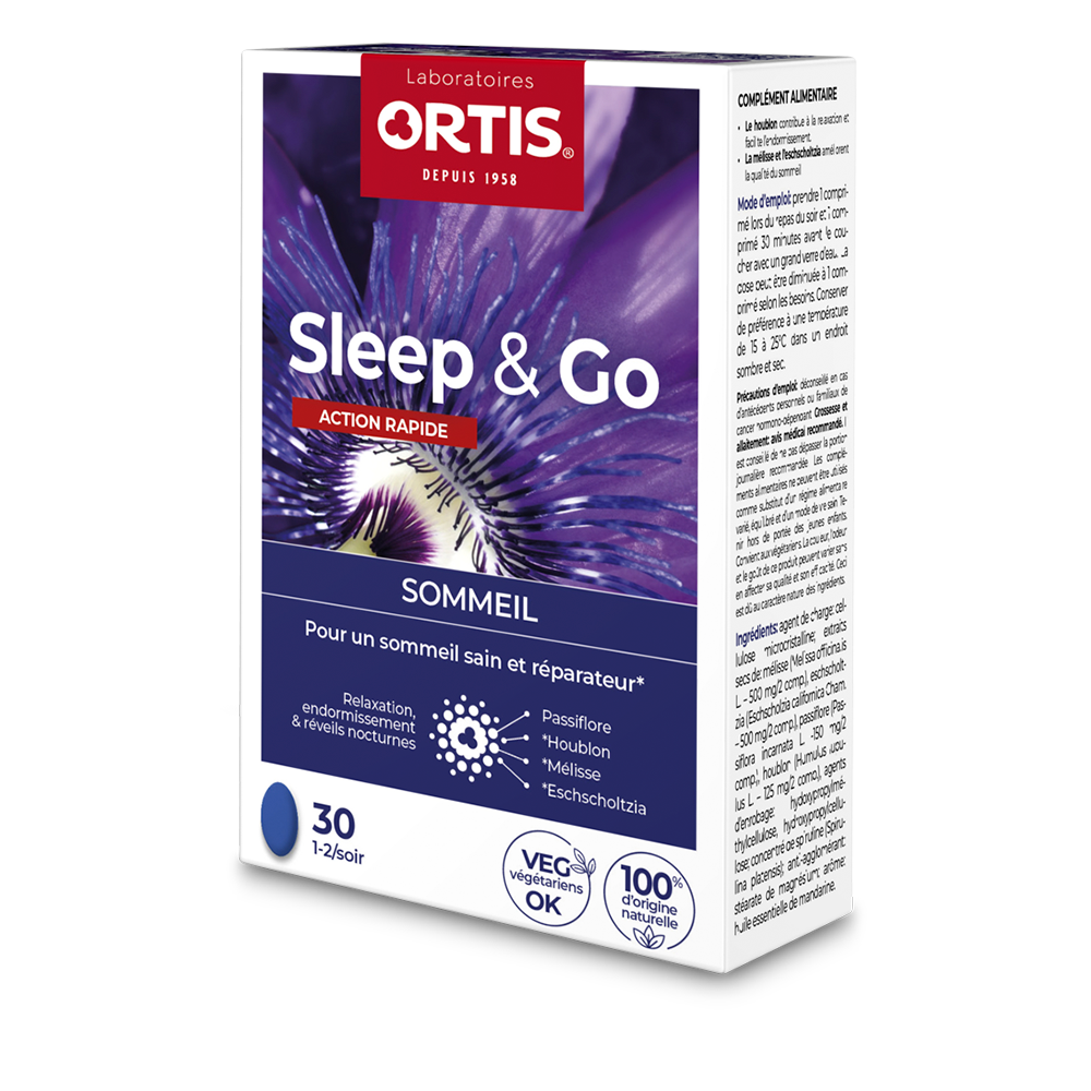 Sleep & Go Sommeil action rapide Ortis - boîte de 30 comprimés
