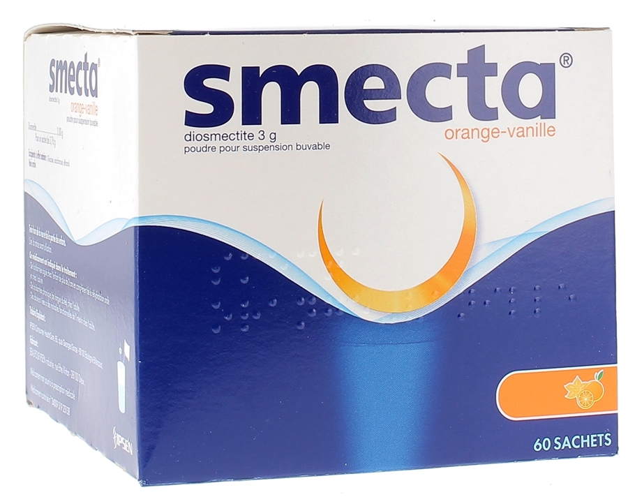 Smecta poudre pour suspension buvable en sachet goût orange vanille - boite de 60 sachets