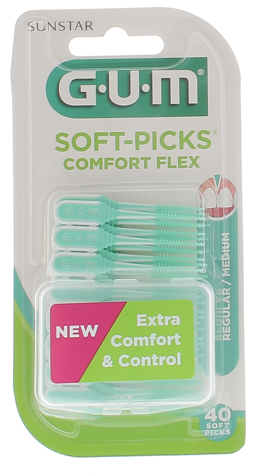 Soft Picks Comfort Flex GUM - 40 unités regular/ médium