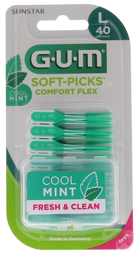 Soft-Picks Comfort flex Cool mint large GUM - blister de 40 bâtonnets interdentaires