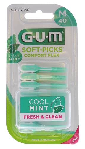 Soft-Picks Comfort flex Cool mint medium GUM - blister de 40 bâtonnets interdentaires