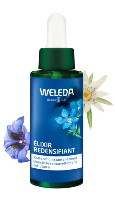 Elixir redensifiant Gentiane bleue et Edelweiss Weleda - flacon-pipette 30ml