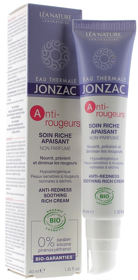 Soin Riche Apaisant Anti-Rougeurs non parfumé Jonzac - tube de 40 ml