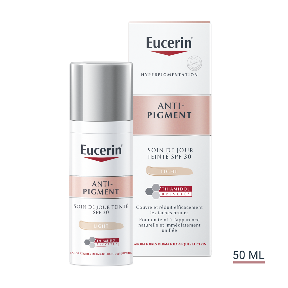 Soin de jour teinté light anti-pigment SPF30 Eucerin - flacon de 50 ml