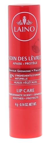 Soin des lèvres pailleté parfum grenadine Laino - 1 stick de 4 g