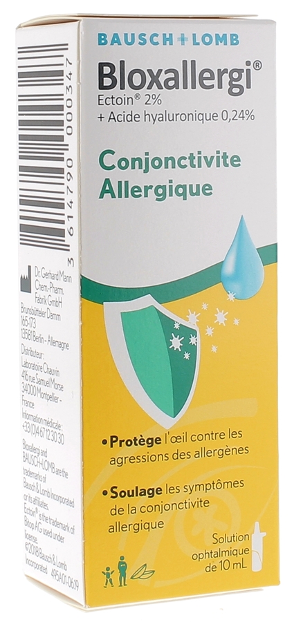 Bloxallergi Solution ophtalmique conjonctivite allergique Bausch lomb - flacon de 10 ml