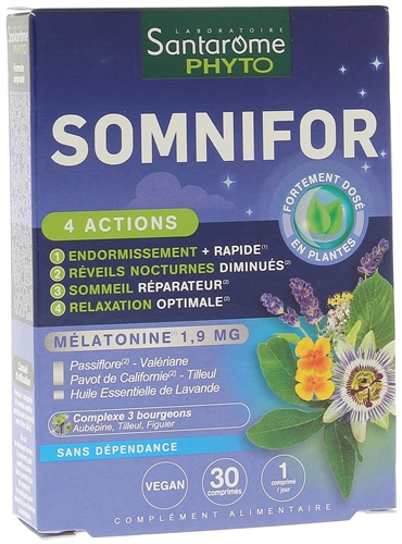 Somnifor 4 actions Santarome - boîte de 30 comprimés
