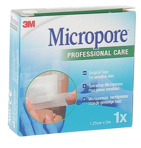 Sparadrap microporeux Micropore 3M - une bande de 12.5mmx5m