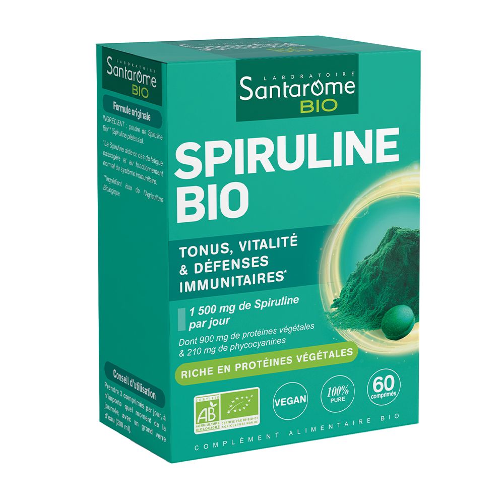 Spiruline bio Santarome - boîte de 60 comprimés