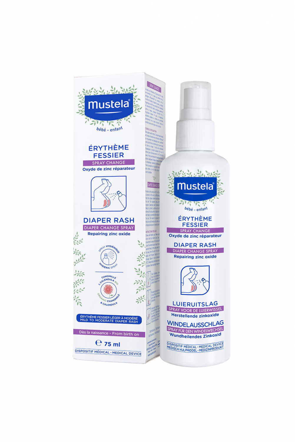 Spray change érythème fessier Mustela apaisant et protecteur