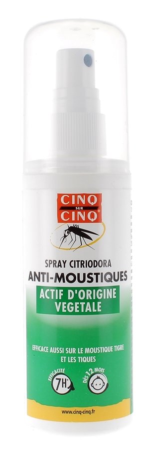 Spray anti-moustiques formule au naturel Cinq sur Cinq, spray de