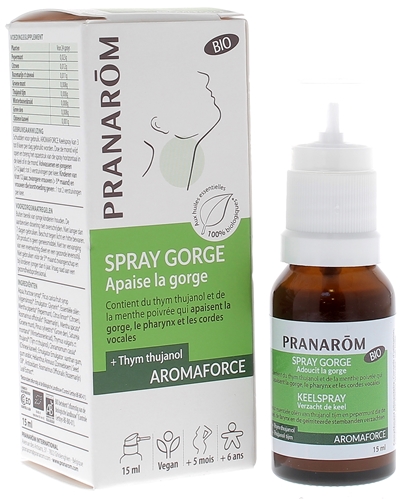 Spray gorge apaisant bio Pranarôm - spray de 5 ml