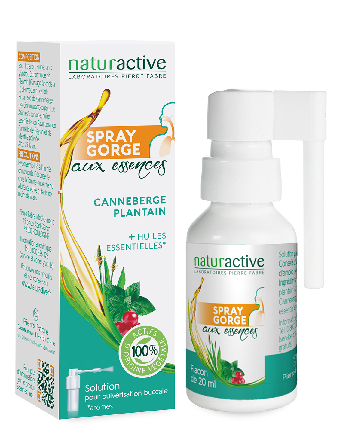 Spray gorge aux essences Naturactive - spray de 20 ml