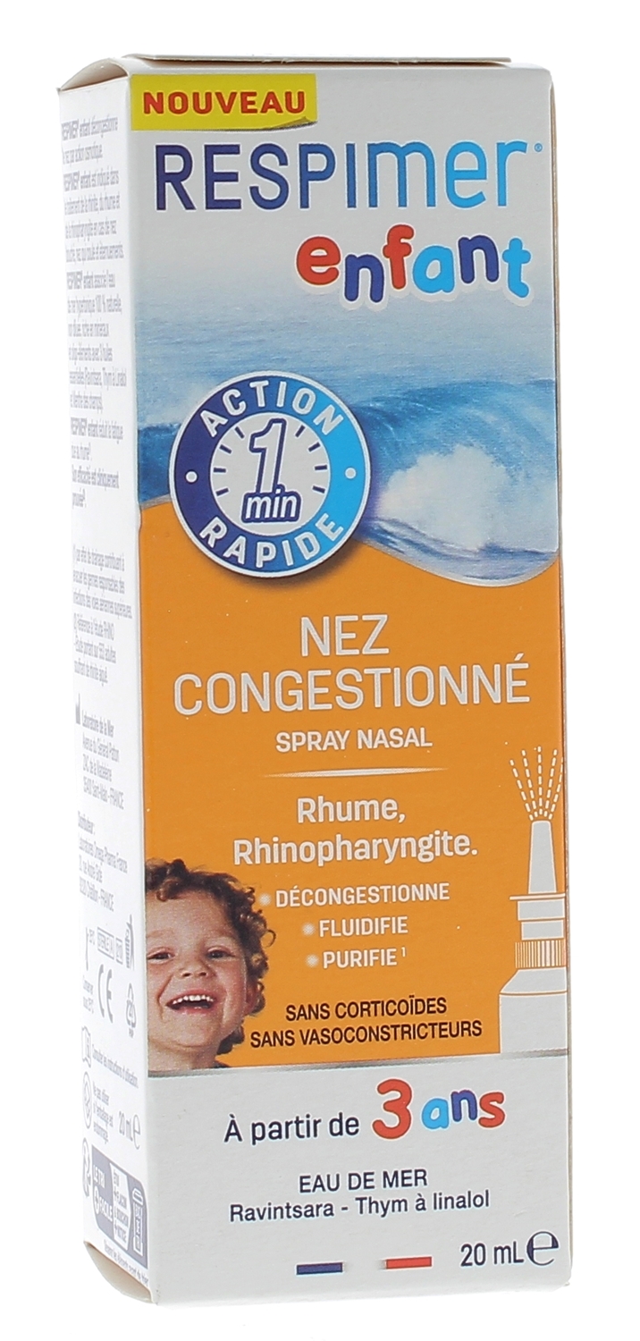 Spray nasal enfant nez congestionné Respimer - dès 3 ans