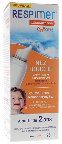Spray nasal hypertonique nez bouché enfant Respimer - spray de 125ml