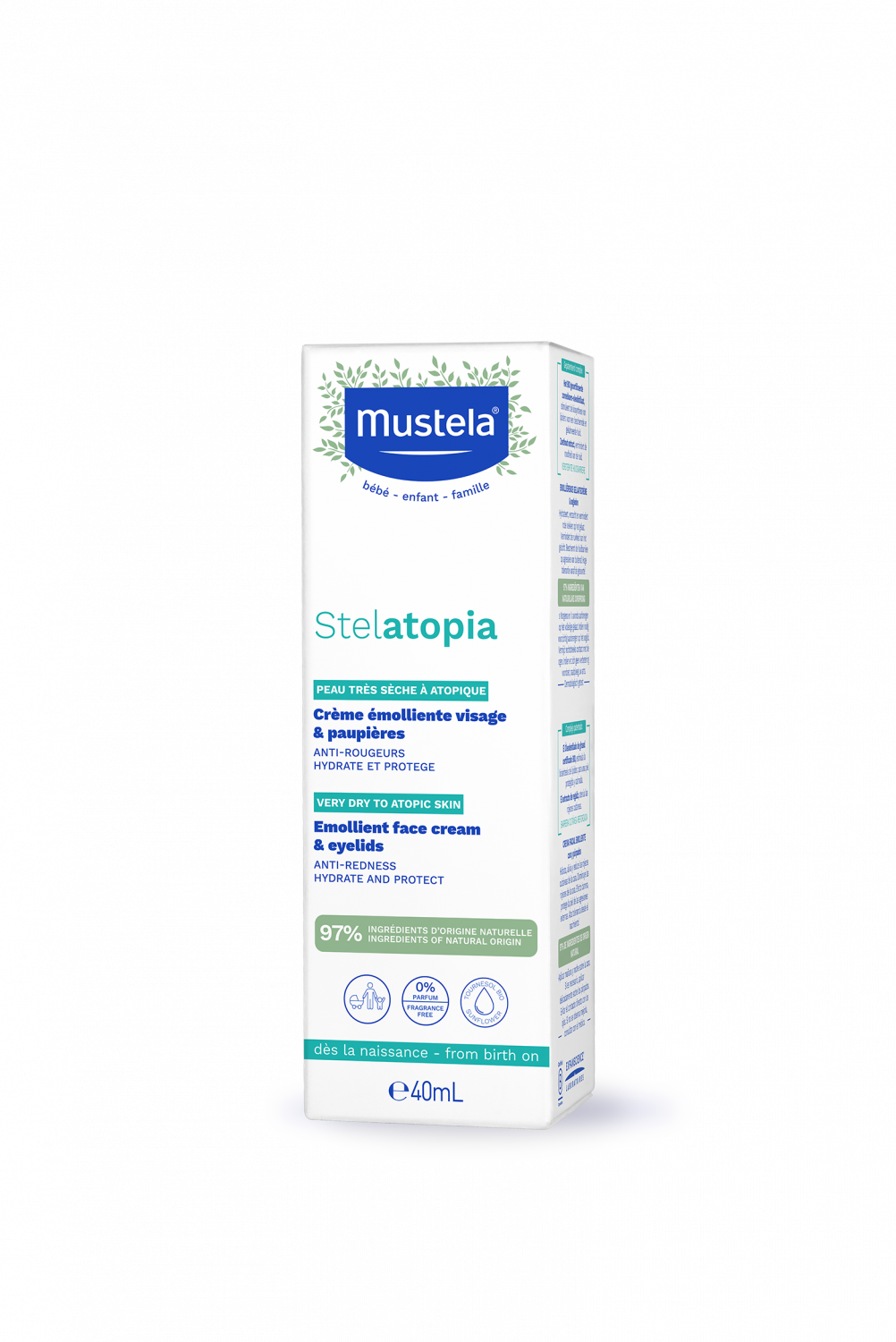 Stelatopia Crème émolliente visage Mustela - tube de 40 ml