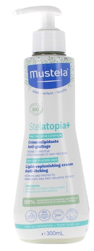 Stelatopia+ Crème relipidante anti-grattage bio Mustela - flacon-pompe de 300ml