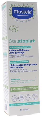 Stelatopia+ Crème relipidante anti-grattage bio Mustela - tube de 150ml