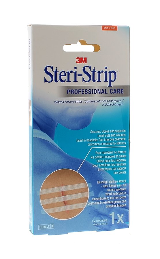 Steri-Strip Sutures cutanées adhésives 3M - boîte de 10 bandelettes de 6mm x 10cm