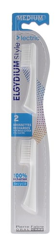 Style Electric Brossettes recharges médium Elgydium - lot de 2 brossettes