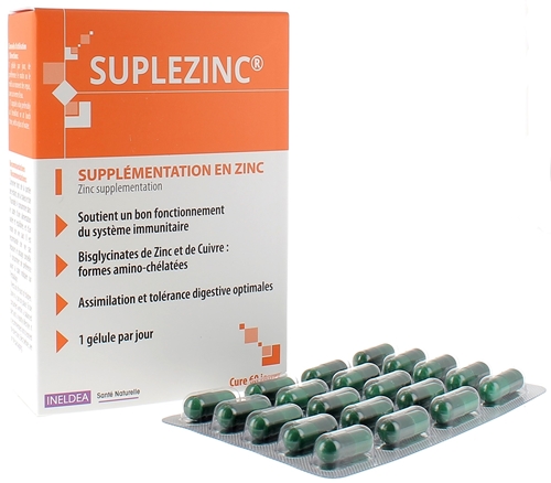 Suplezinc Ineldea - boîte de 60 gélules végétales