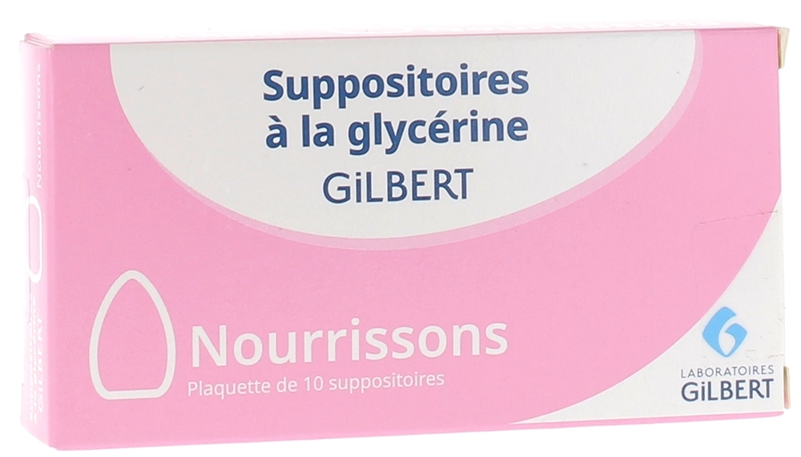 Suppositoire à La Glycérine Enfant - Gilbert - Constipation - Boite de 10 -  Gilbert
