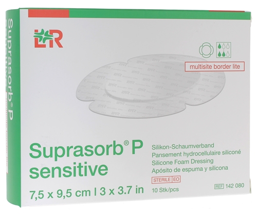 Suprasorb P Sensitive Multisite border lite 7,5 x 9,5 cm Lohmann & Rauscher - boîte de 10 unités