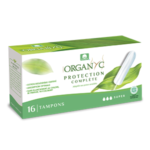 Tampons Super bio sans applicateur Organyc - boîte de 16 tampons