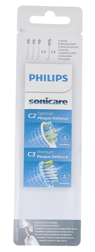 Têtes de brosse C2 et C3 Sonicare Philips - boîte de 4 têtes de brosse