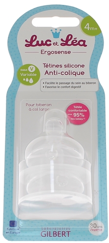 Tetines Silicone Anti Colique 4 Mois Debit Variable Luc Et Lea 2 Tetines
