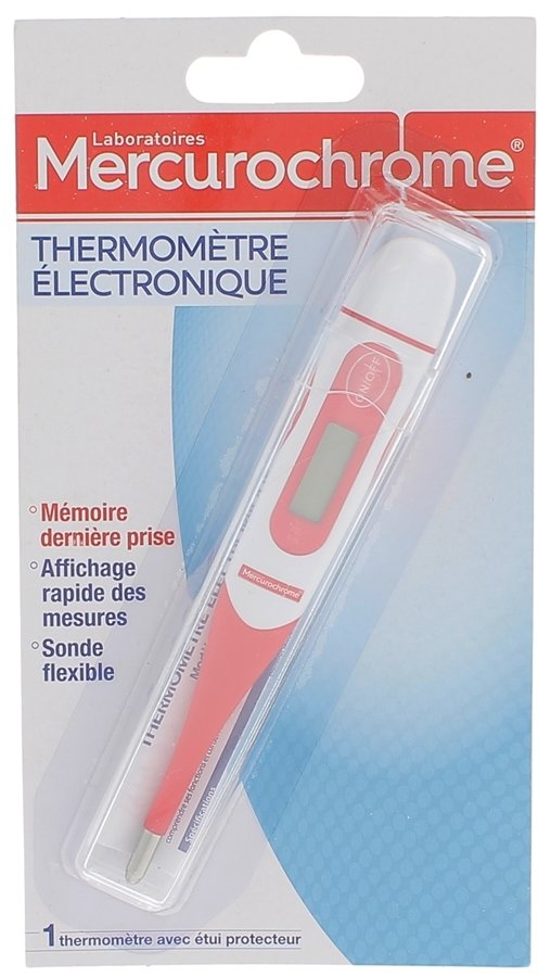 Thermomètre électronique à sonde flexible Mercurochrome - 1 thermomètre