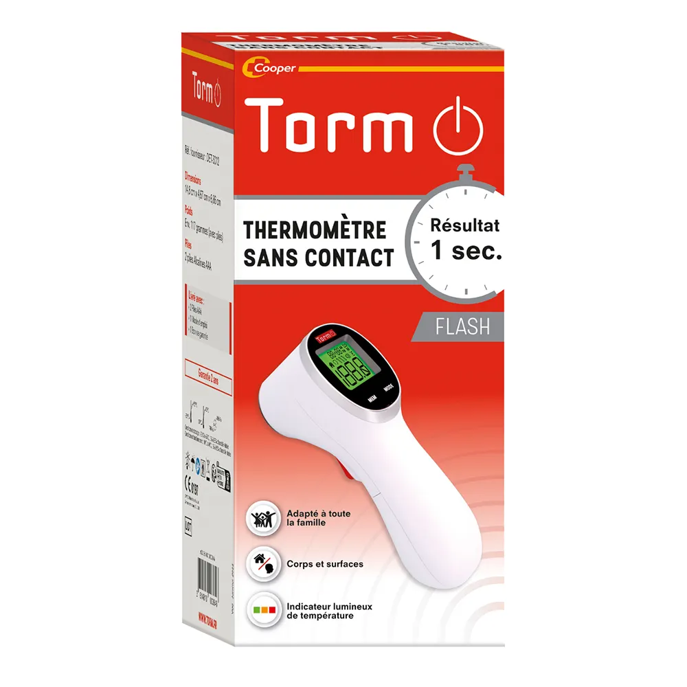Thermomètre flash sans contact Torm - un thermomètre