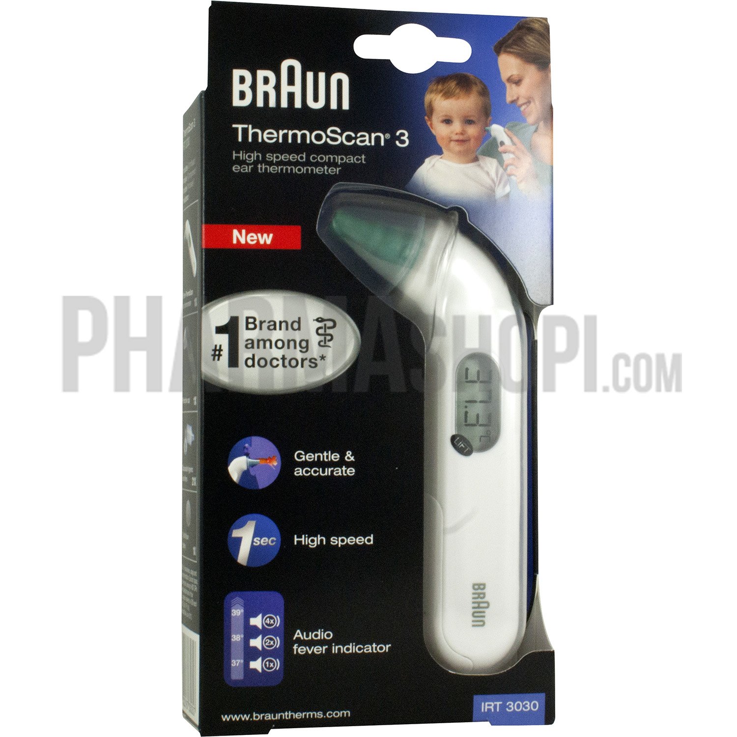 Thermoscan 3 thermomètre auriculaire compact IRT 3030 Braun - 1 thermomètre