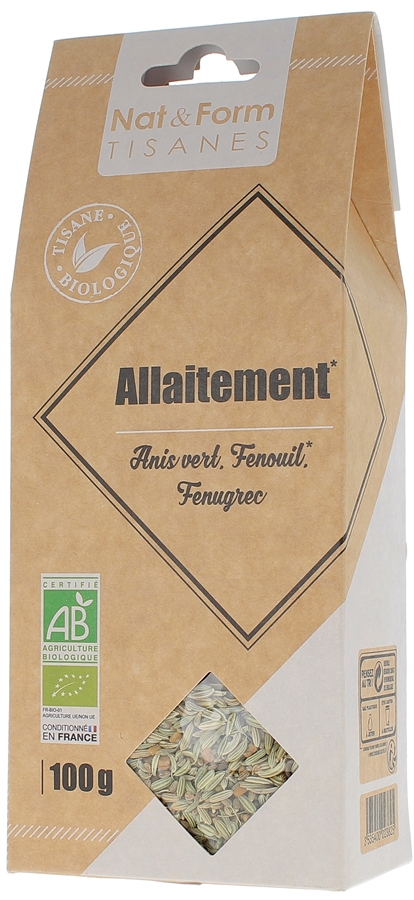 Tisane Allaitement anis vert fenouil fenugrec Bio Nat&form