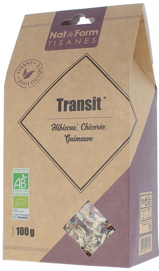 Tisane Transit Hibiscus, Chicorée, Guimauve Bio Nat & Form