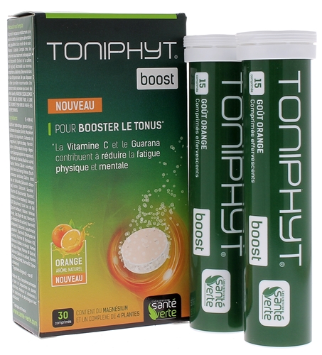 Toniphyt boost goût orange Santé verte - boite de 30 comprimés effervescents