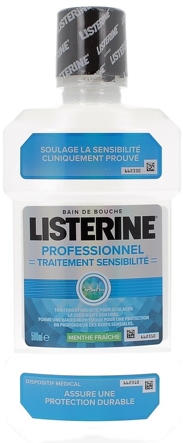 Bain de bouche Traitement sensibilité Listerine Professionnel - flacon de 500 ml