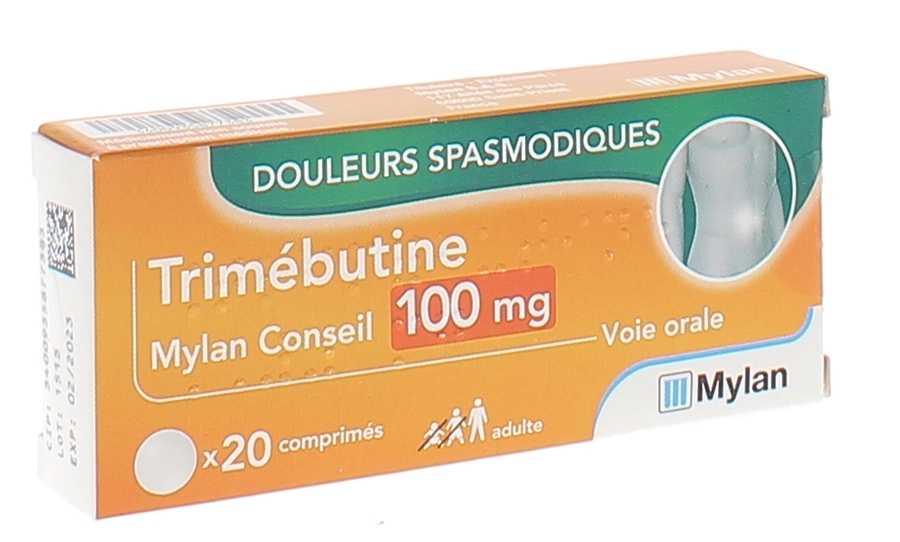 Trimébutine 100 mg Mylan conseil, boite de 20 comprimés