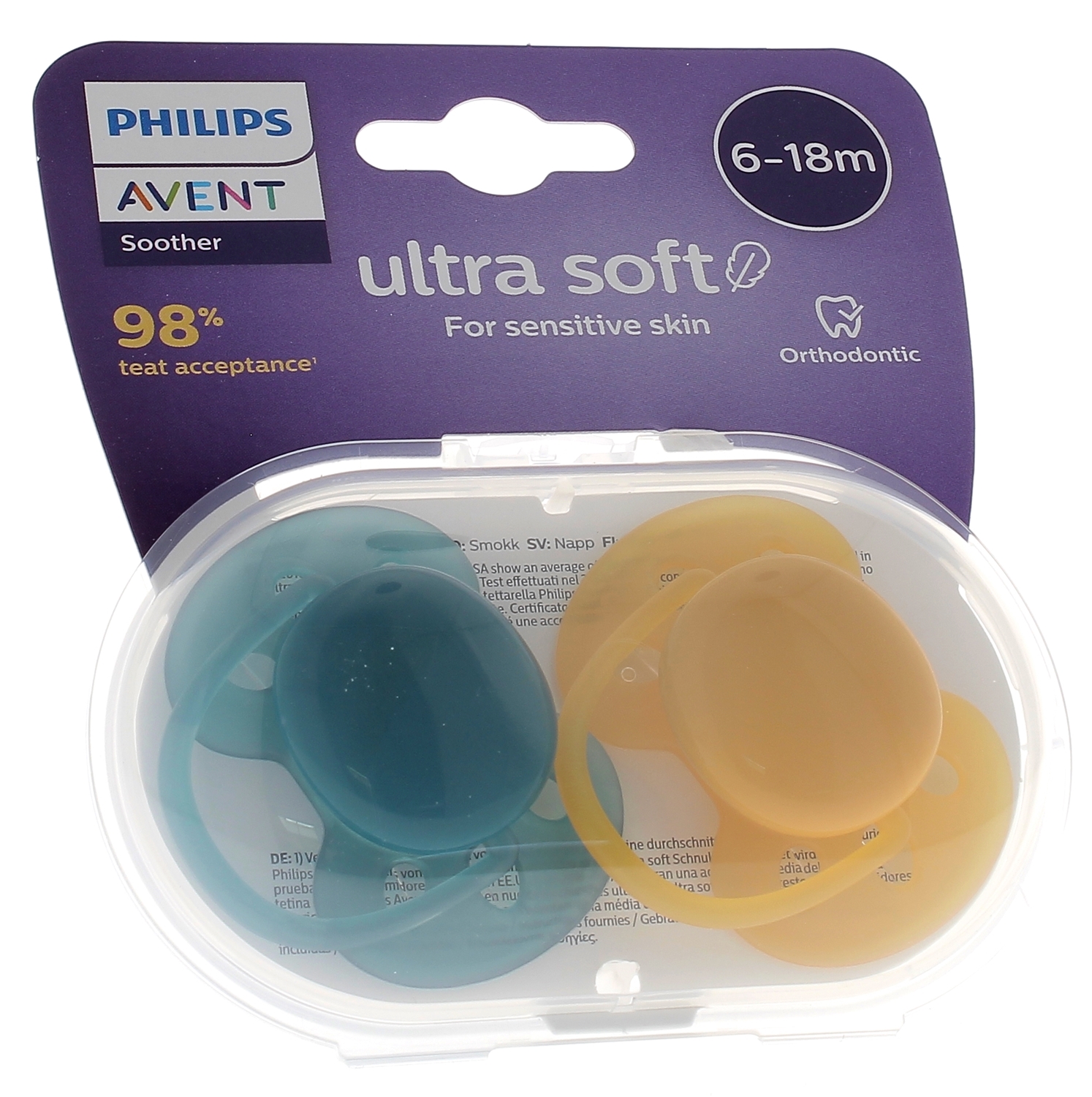 Ultra Soft Sucette 6-18 mois Philips Avent - sucette bébé peau sensible