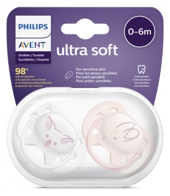 Ultra Soft sucettes orthodontiques 0-6 mois koala & lapin Philips Avent - lot de 2 sucettes