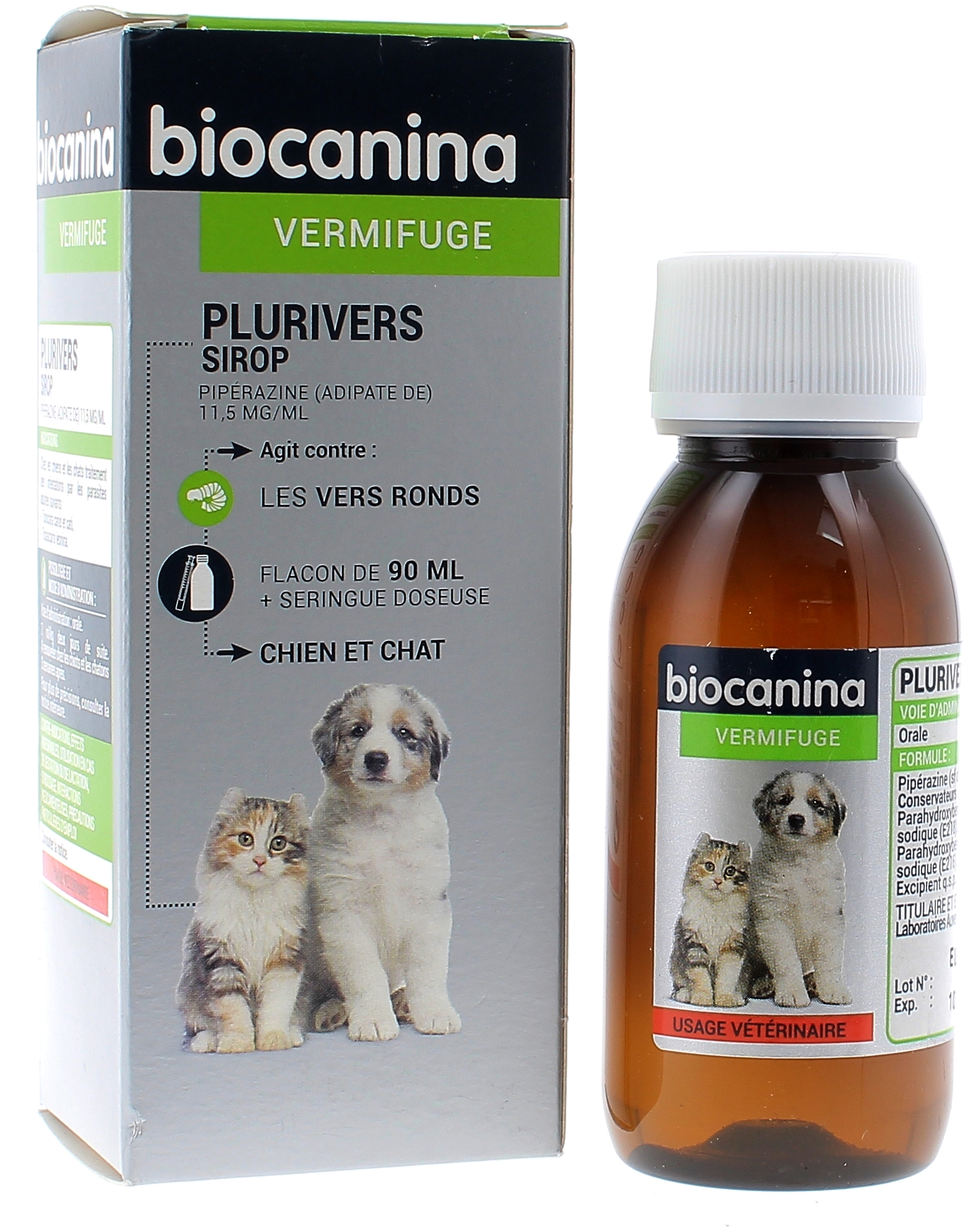 médicament Vermifuge plurivers sirop chien et chat biocanina