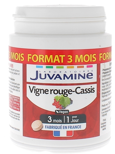 Vigne rouge cassis Juvamine - pot de 90 comprimés